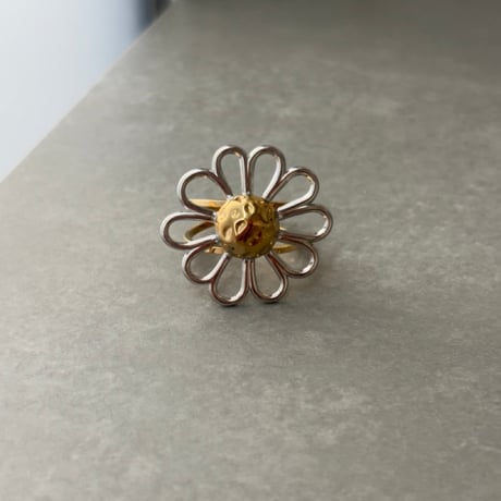 2608RG0821  / Big flower metal ring（Silver/Gold）