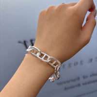 2610BR0158 / Silver Plated Anhor Chain Bracelet（Silver）