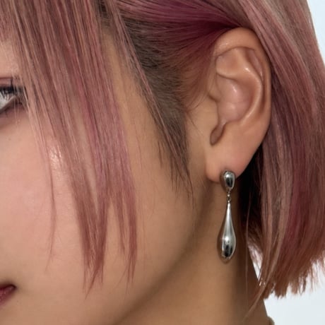 2609PR0858 / Double Teardrop Metal Pierce（Silver）
