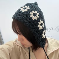 2606HW068(S) / Floral Hooded Bonnet（Black）