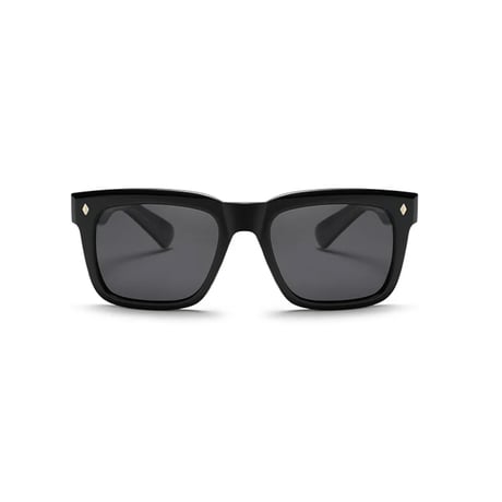 【 Select 】Retro Square Polarized Sunglasses (Black/Grey)
