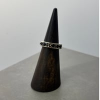 【Select】IM26AC_RG061 /Black Stone Pattern Ring（Silver）