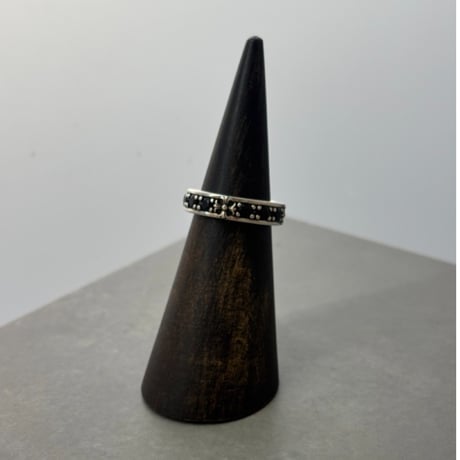 【Select】IM26AC_RG061 /Black Stone Pattern Ring（Silver）