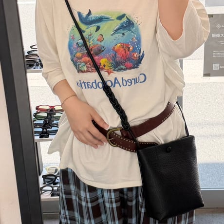 2608BG052(S) / Mini sholder fake leather bag (Black)