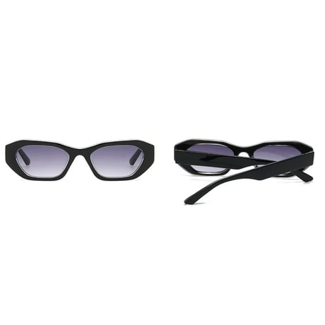 【 Select 】Vintage Irregular Cat Eye Sunglasses (Black/Grey Gradient)