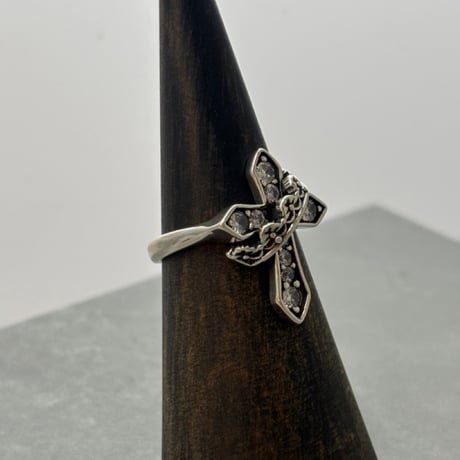 2608RG0832 / Cross & chain design ring （Silver）