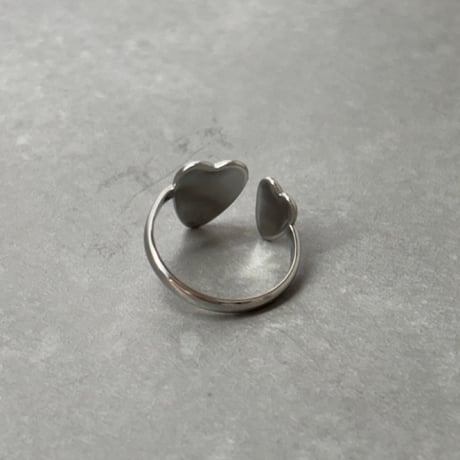 2610RG0847 /  Double Heart Open ring （Silver）