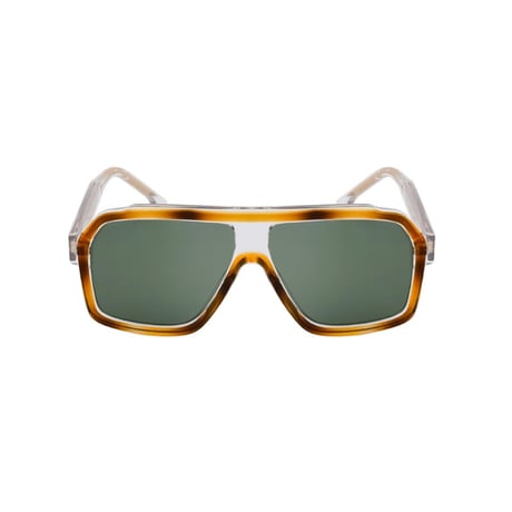 【 Select 】Vintage Retro Pilot High Quality Sunglasses (Amber Clear/Green)