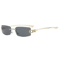 【 Select 】Rectangle Rimless Sunglasses(Gold/Smoke)