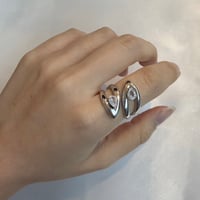 2610RG0851 / Twist Drop Stone Ring （Silver）