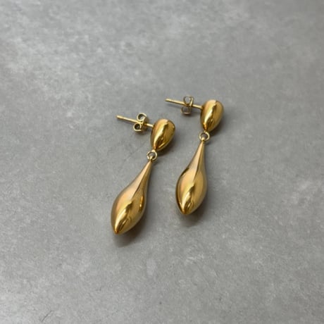 2609PR0858 / Double Teardrop Metal Pierce（Gold）