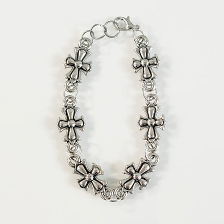 IM26AC_BRL030 / Vintage Floral Cross Bracelet（Silver）