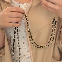 2608GS076(S) / Leather chain phone shoulder(Black)