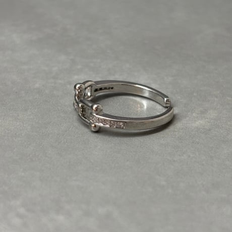 IM26AC_RG070/ Stone Link Ring（Silver）