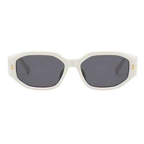 【 Select 】Retro Rivet Sunglasses  (White/Grey)