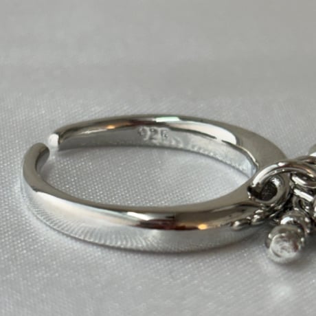 2610RG0852 /  Pearl Beads Charm Ring （Silver）