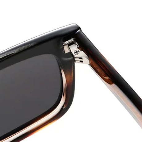 【 Select 】Retro Square Polarized Sunglasses (Black/Grey)