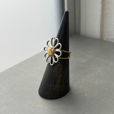 2608RG0821  / Big flower metal ring（Silver/Gold）