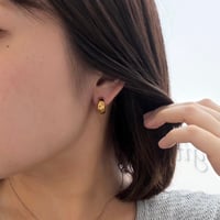 2607ER006 / Mini Drop Hoop Clip-on Earrings（Gold）