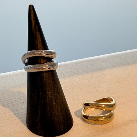 2607RG0815 / Wave Double Line ring（Gold）