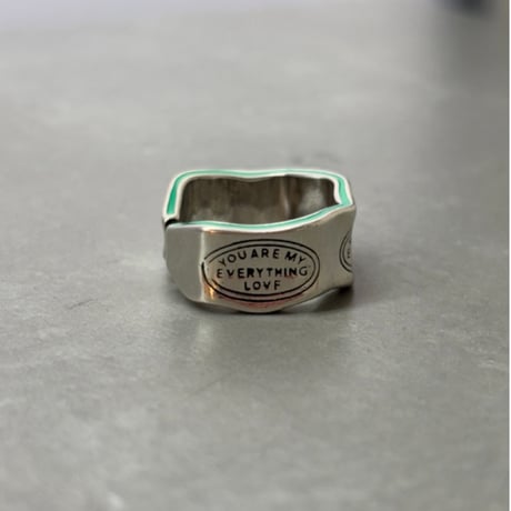 2610RG0848 /  Green Accent Massage ring （Silver）