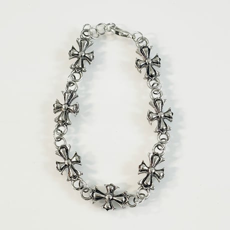 IM26AC_BRL031 / Vintage Floral Cross Bracelet（Antique Silver）