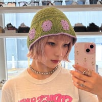 2504HW0082(S) / Flower knit bucket hat（Green）