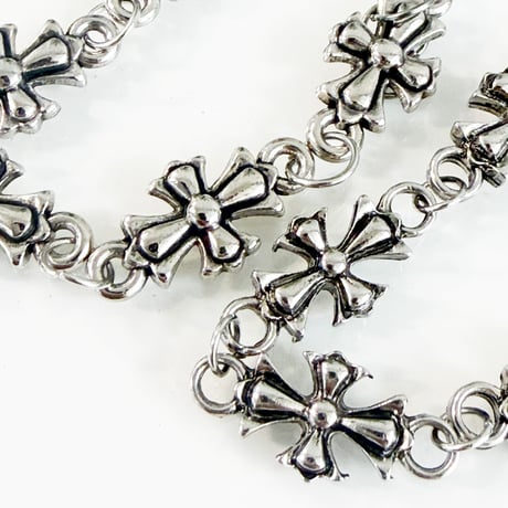 IM26AC_BRL030 / Vintage Floral Cross Bracelet（Silver）