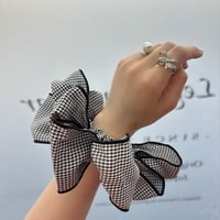 2607HA0097(S)/ Big Gingham Check Chouchou（Black）
