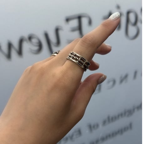 2604RG0762 / Double line rope ring（Silver）