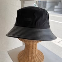 2608KC082503NN / PU leather panel Bucket Hat（Black）