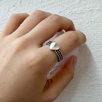 2608RG0828 / Triple line heart motif ring（Silver）
