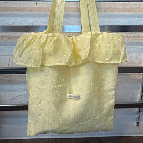 2607BG055(S)/ Dot Lace Tote Bag（Yellow）