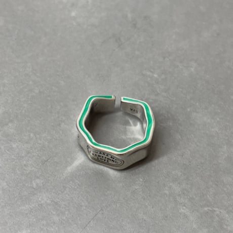 2610RG0848 /  Green Accent Massage ring （Silver）