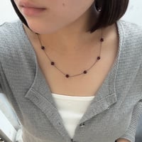 2607NC0402 / Bordeaux cut beads Necklace（Silver/Bordeaux）