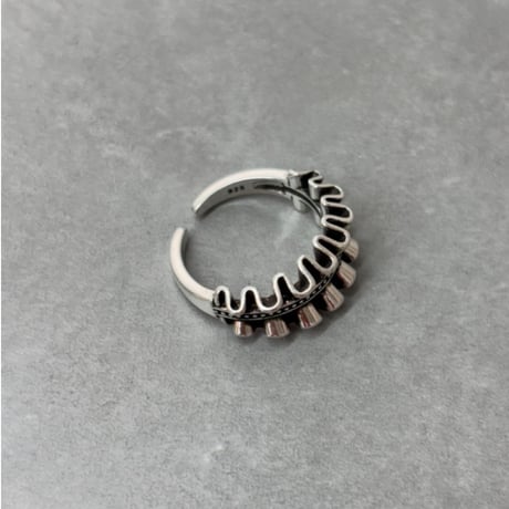 2610RG0850 /  Shirred Ribbon Ring （Silver）