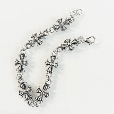 IM26AC_BRL031 / Vintage Floral Cross Bracelet（Antique Silver）