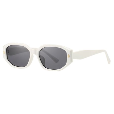 【 Select 】Retro Rivet Sunglasses  (White/Grey)