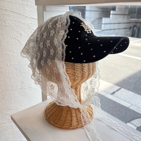 2608GS075(S) / Sheer Lace Scarf (Flower/White)