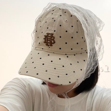 2607HW072(S) / Dot  Initial Embroidery Cap（Beige）
