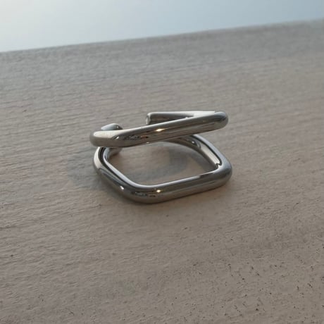 2610RG0844 / Square Double Line ring （Silver）