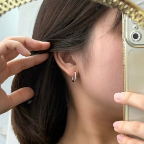 2608PR0857 / Mini oval hoop Pierce（Silver）