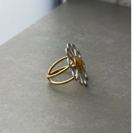 2608RG0821  / Big flower metal ring（Silver/Gold）