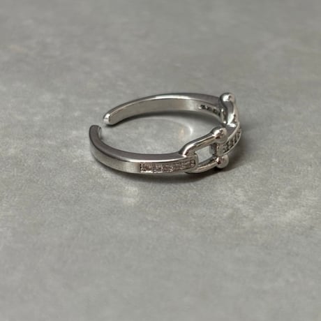 IM26AC_RG070/ Stone Link Ring（Silver）
