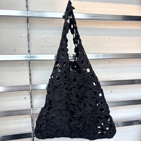 2608BG056(S)/ Flower Knit Bag（Black）