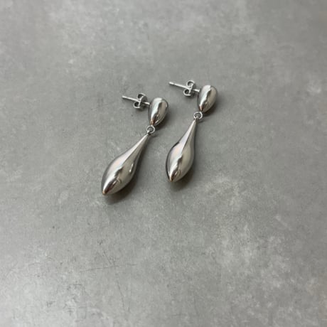 2609PR0858 / Double Teardrop Metal Pierce（Silver）