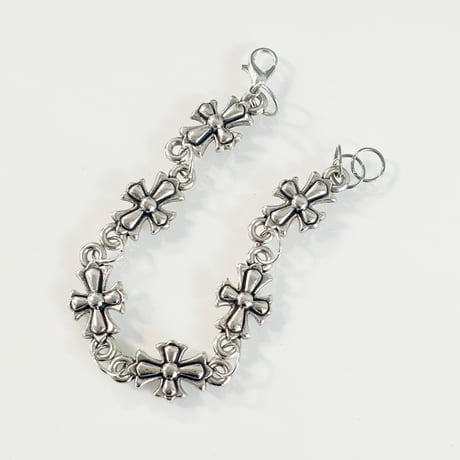 IM26AC_BRL030 / Vintage Floral Cross Bracelet（Silver）