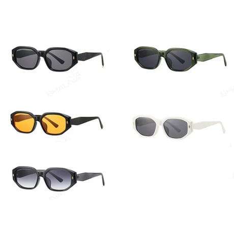 【 Select 】Retro Rivet Sunglasses (Black/Grey）