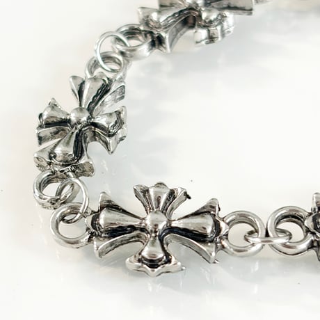 IM26AC_BRL031 / Vintage Floral Cross Bracelet（Antique Silver）