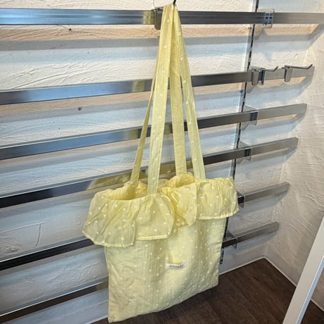 2607BG055(S)/ Dot Lace Tote Bag（Yellow）